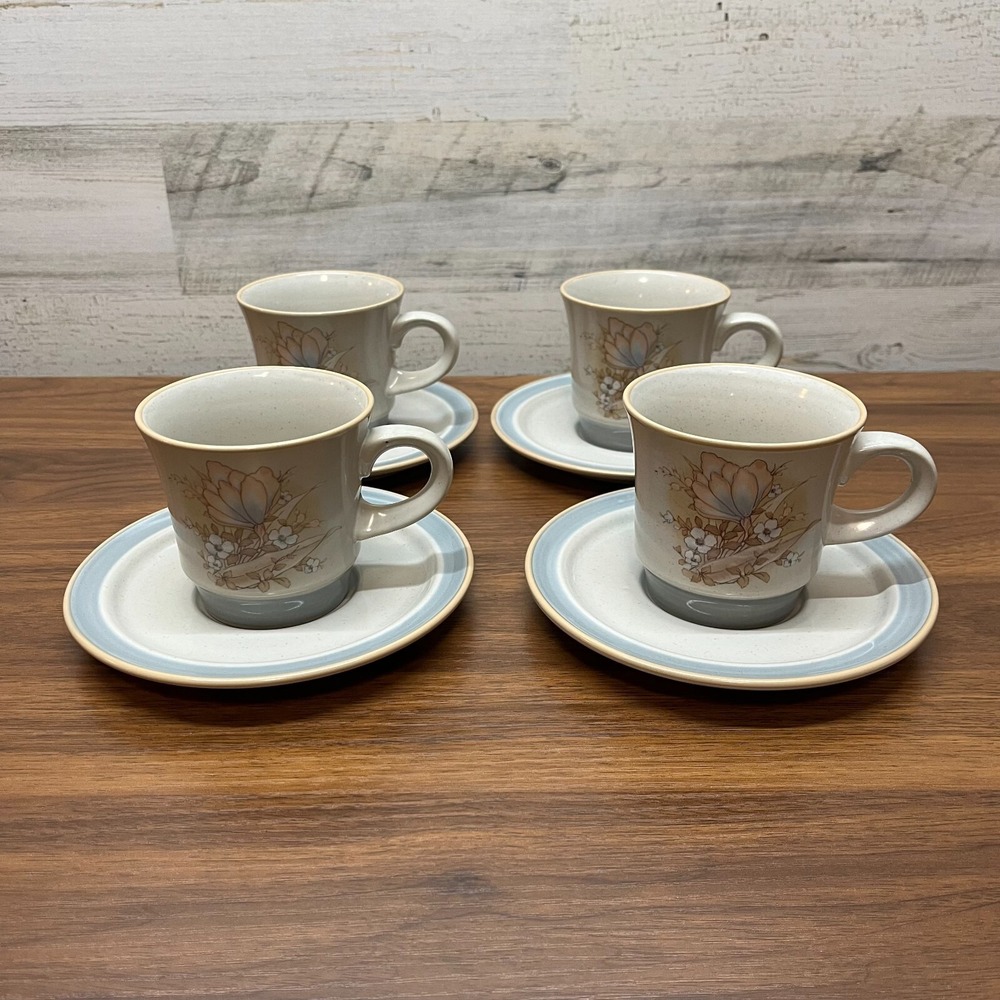 Vintage Noritake Autumn Day Tea Cup Saucer Sets‎ #8353 Set of 4